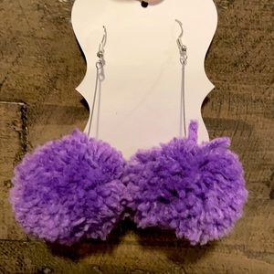 New Purple Pom Earrings